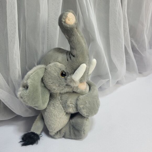 Wild Republic Plush Grey Elephant Slap Bracelet Stuffed Animal Arm Hugger Toy 9" - Picture 1 of 8